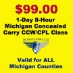 1-DAY IN PERSON Detroit Arms Michigan CPL Class image