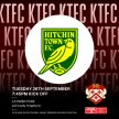 Tuesday 26th September: Kettering Town FC vs Hitchin Town (Pitching In Southern League Premier Division Central) image