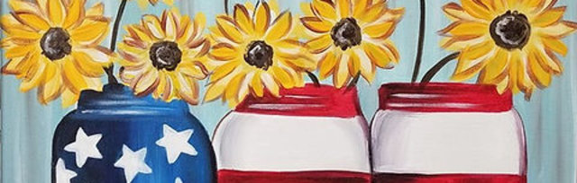 Patriotic Mason Jar Flowers Painting Experience