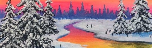 Colorful Winter Landscape Painting Experience