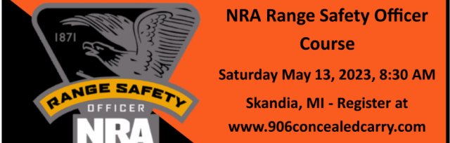 NRA Range Safety Officer Course, $125.00, One-Day Event