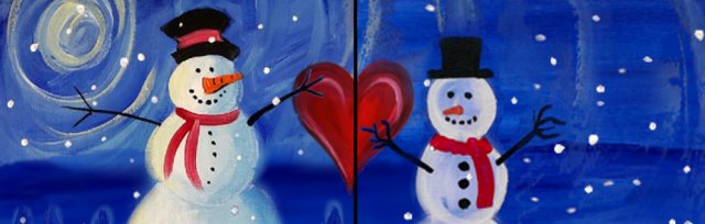 Big & Little Side-by-Side Painting! "Joyful Snowmen!"