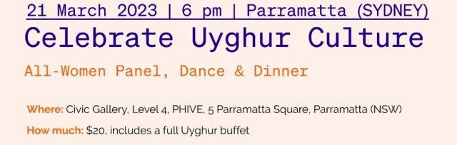 SOLD-OUT! Celebrate Uyghur Culture