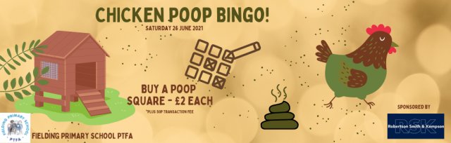 Buy a POOP square – Chicken Poop Bingo – Fielding Primary School, Sat ...