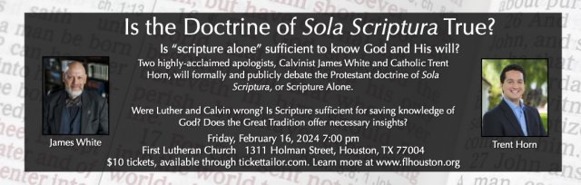 Scripture Alone? James White and Trent Horn Debate a Foundational Question of the Reformation.