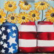 Patriotic Mason Jar Flowers Painting Experience image