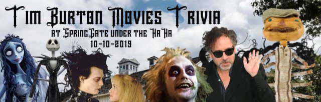 Buy Tickets Tim Burton Movies Trivia Springgate Thu Oct 10 19 6 00 Pm 8 00 Pm