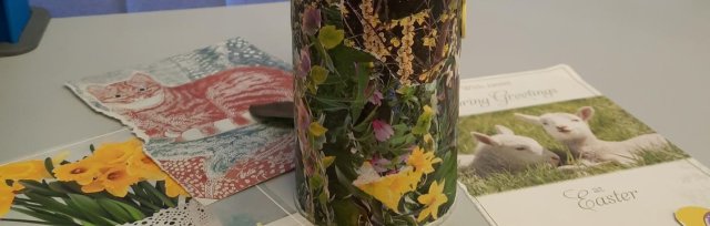 Wonderful Ways with Découpage - recycling workshop with Mary at Kildare Library