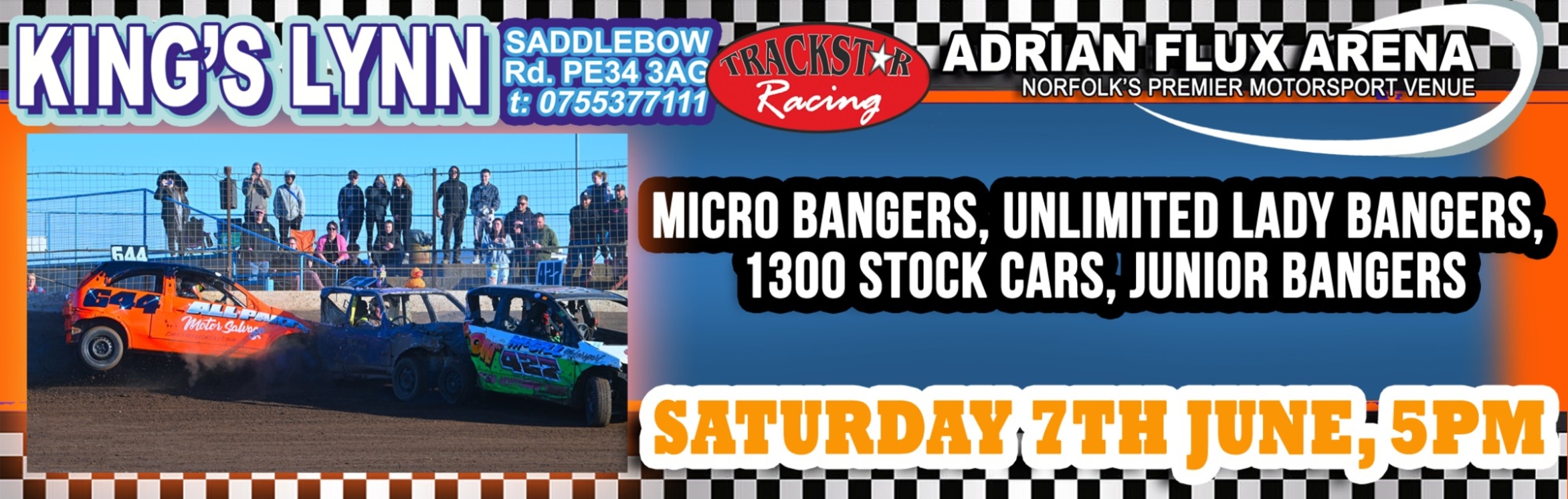 Buy tickets – Saturday Smash! Micro Bangers, 1300cc Stock Cars, Junior ...