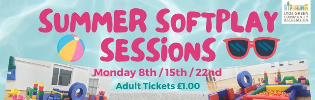 Softplay sessions throughout the Summer Holidays
