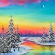 Colorful Winter Landscape Painting Experience image