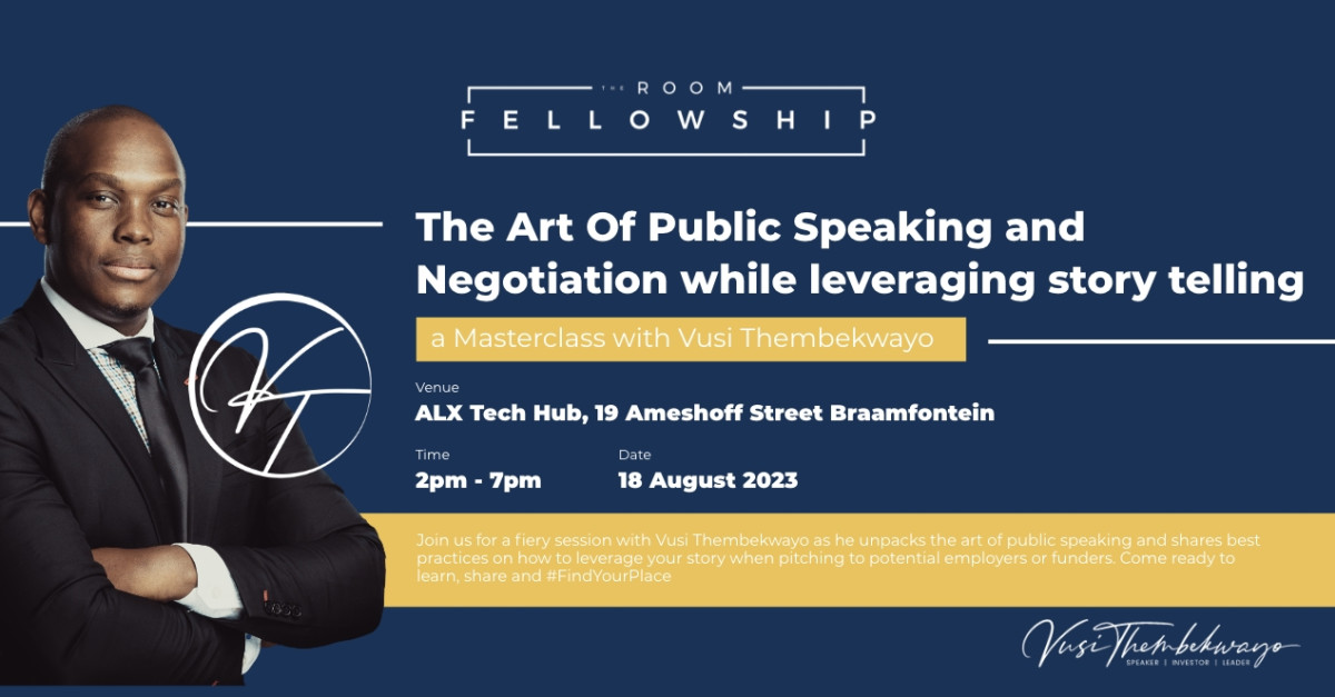 Join the guestlist The Room Fellowship Masterclass with Vusi