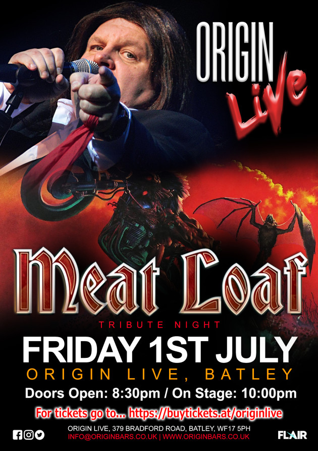 Buy tickets Meatloaf Tribute ORIGIN Live, Fri 1 Jul 2022 830 PM