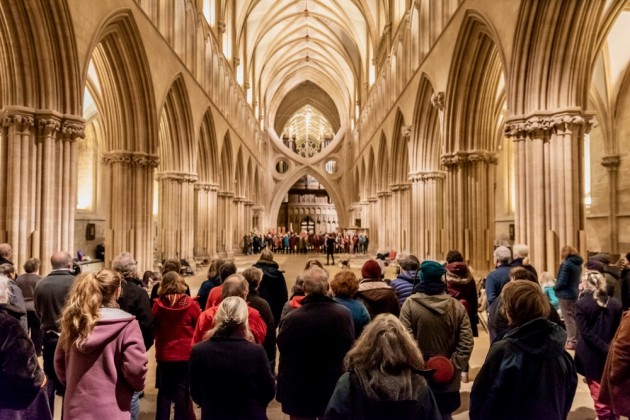 Singing end to end of the magnificent Nave in Wells Cathedral Soul Soundings January 2023