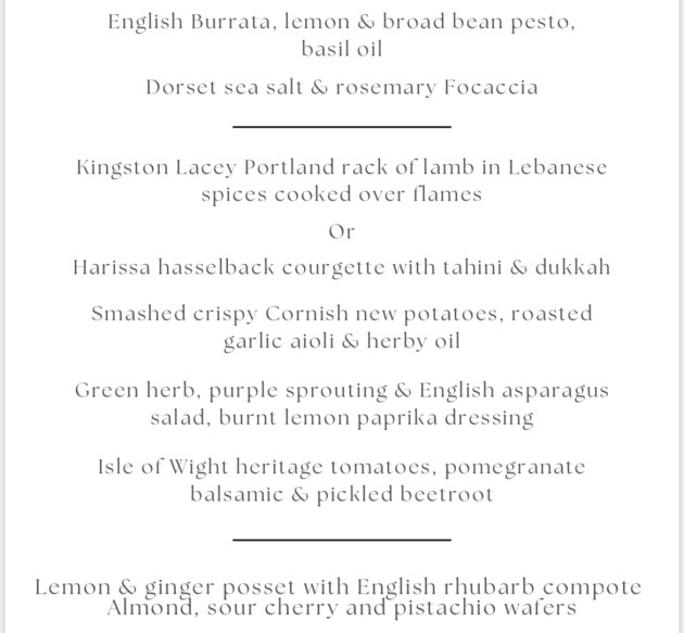 Sample Menu