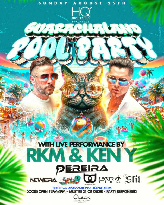 Guaracha Land Pool Party with RKM & Ken-Y Performing Live at HQ2 Beach Club