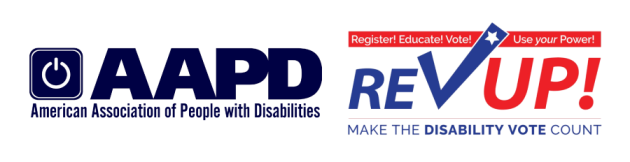 American Association of People with Disabilities REV UP Logo