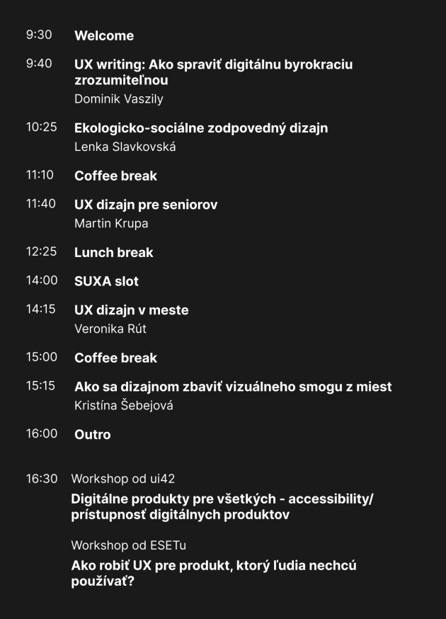 Casovy program konferencie