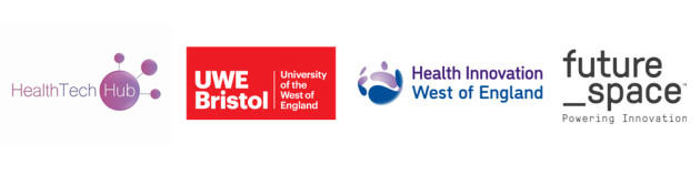 HealthTech Hub, UWE Bristol, Health Innovation West of England and Future Space logos