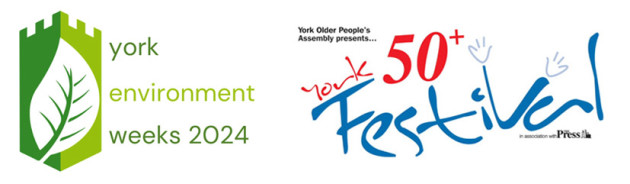 logos of York Environment Weeks and York 50+ Festival