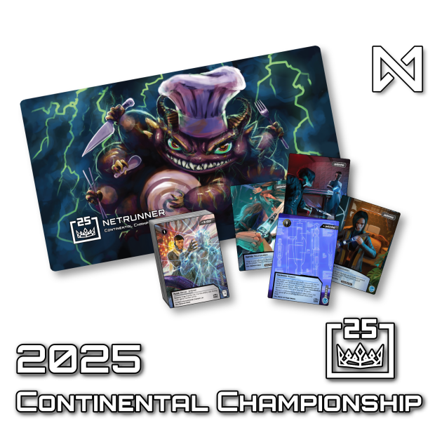 A playmat with the artwork from Gourmand illustrated by Cat Shen, Jeitinho cards Illustrated by Matheus Calza, and B-1001 cards illustrated by Benjamin Giletti.