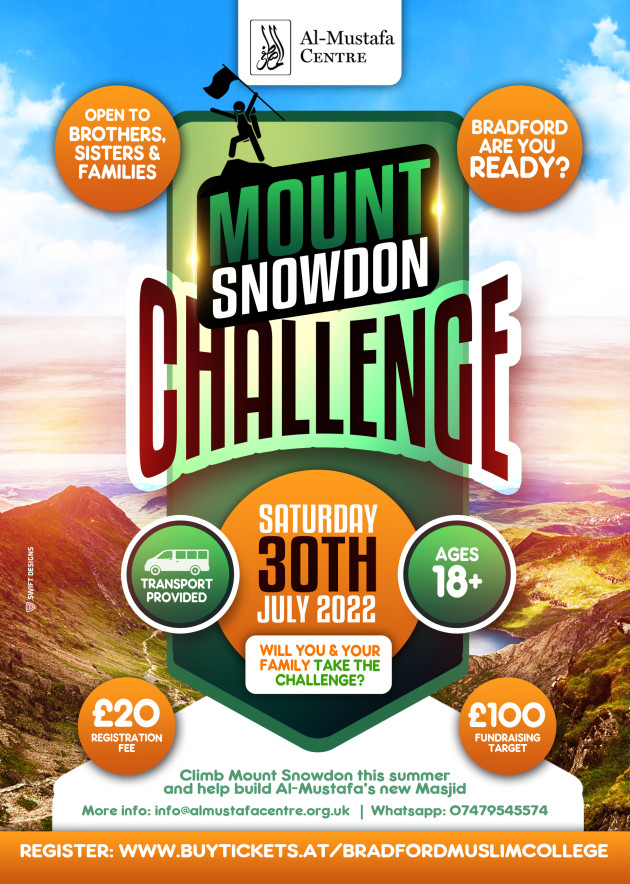 SIGN UP Mount Snowdon Climb for AlMustafa's new Masjid Mount Snowdon