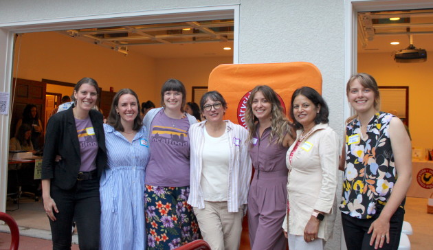 Board member with Executive Director Jan Joannides (center)