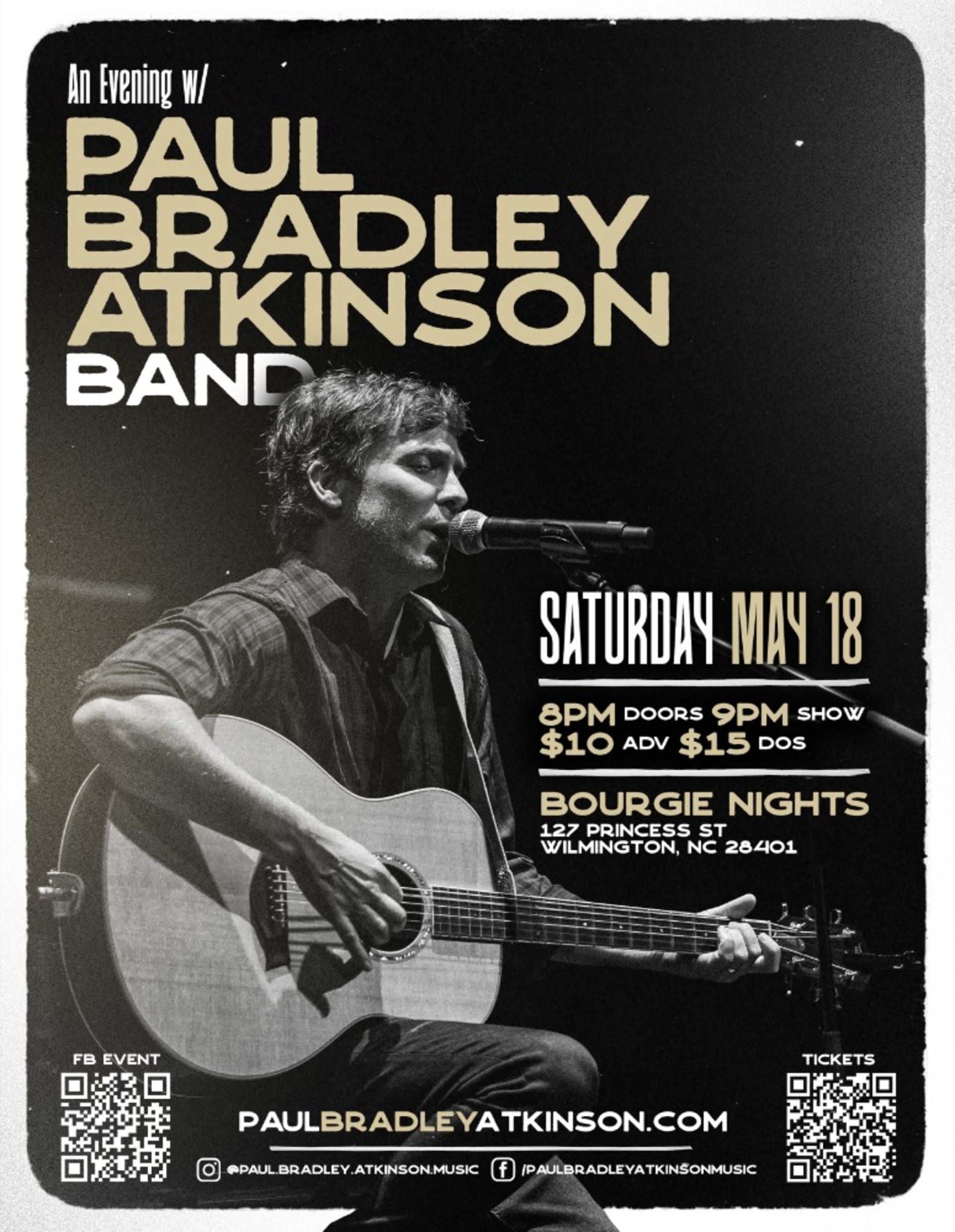 Buy tickets An Evening w Paul Bradley Atkinson Band Bourgie