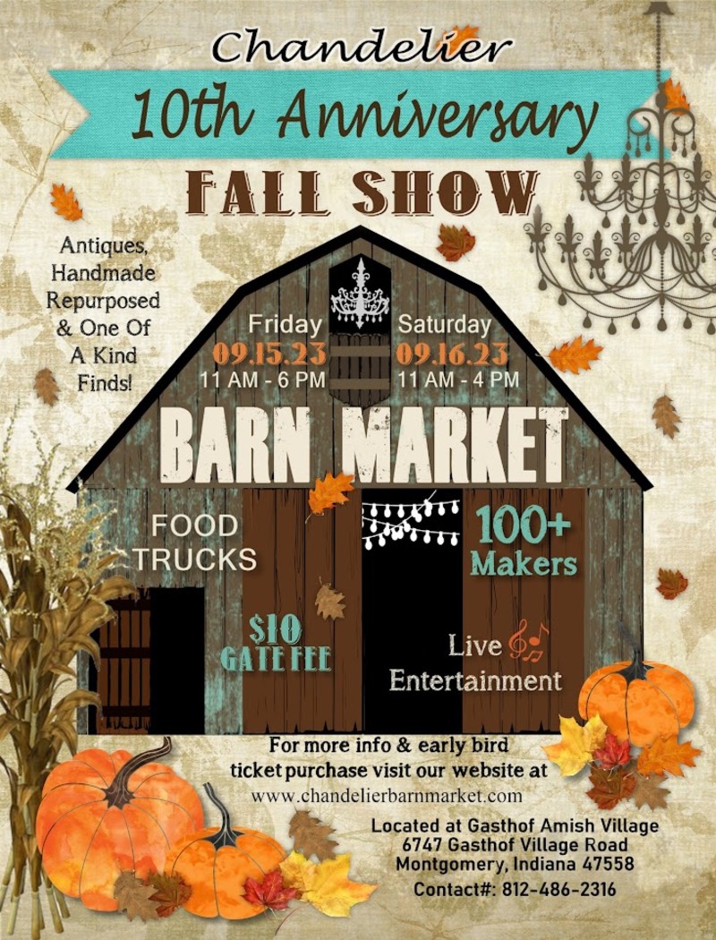 Buy tickets Chandelier Barn Market Fall Show 2023 Chandelier Barn