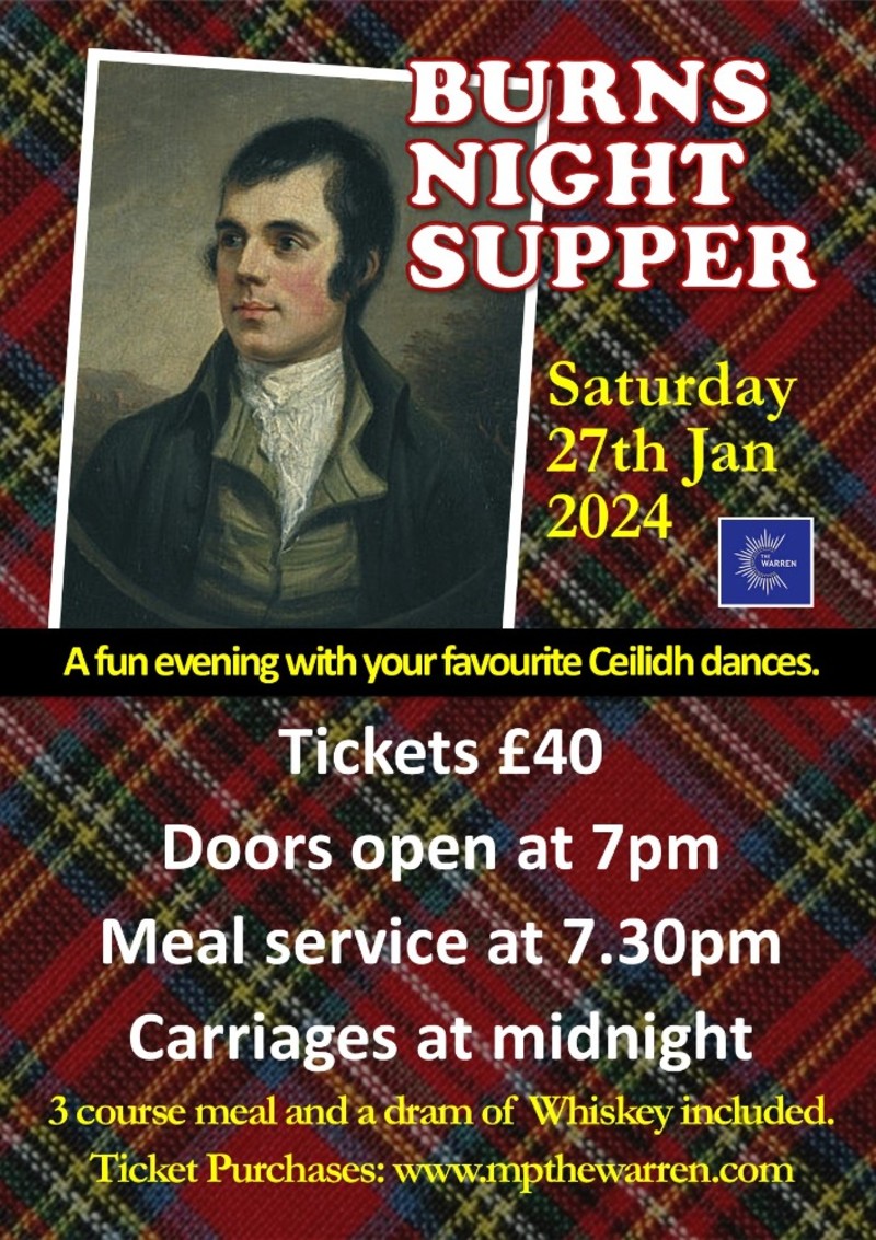 Buy tickets Burns Night The Warren