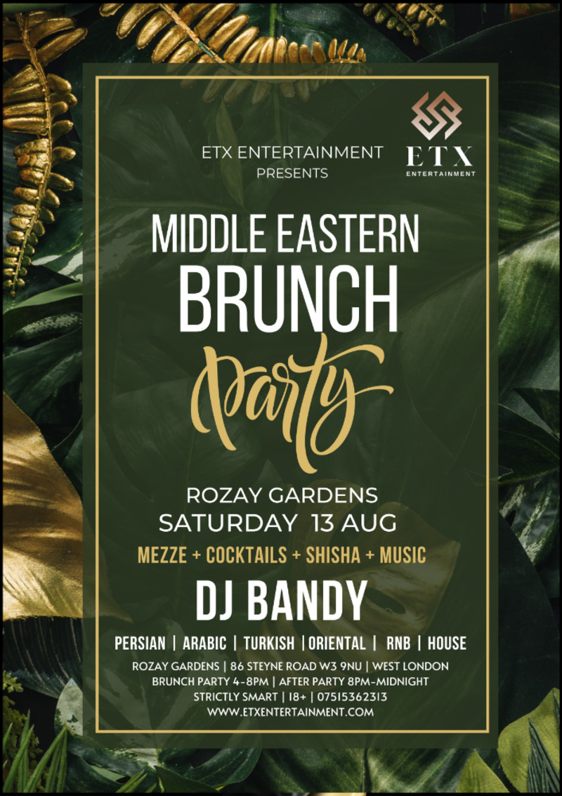 Buy tickets – Exclusive Middle Eastern Party – Rozay Gardens, Sat 13 ...