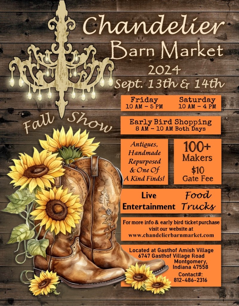 Buy Tickets Early Bird Chandelier Barn Market Fall Show 2024