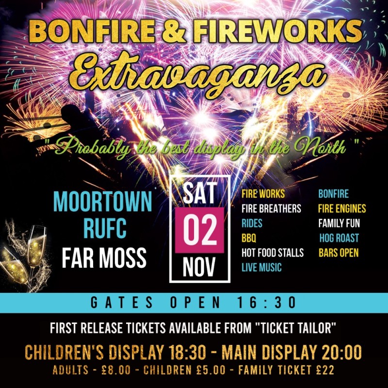 Moortwon Rufc Buy tickets – Fireworks Extravaganza – Moortown Rugby Club