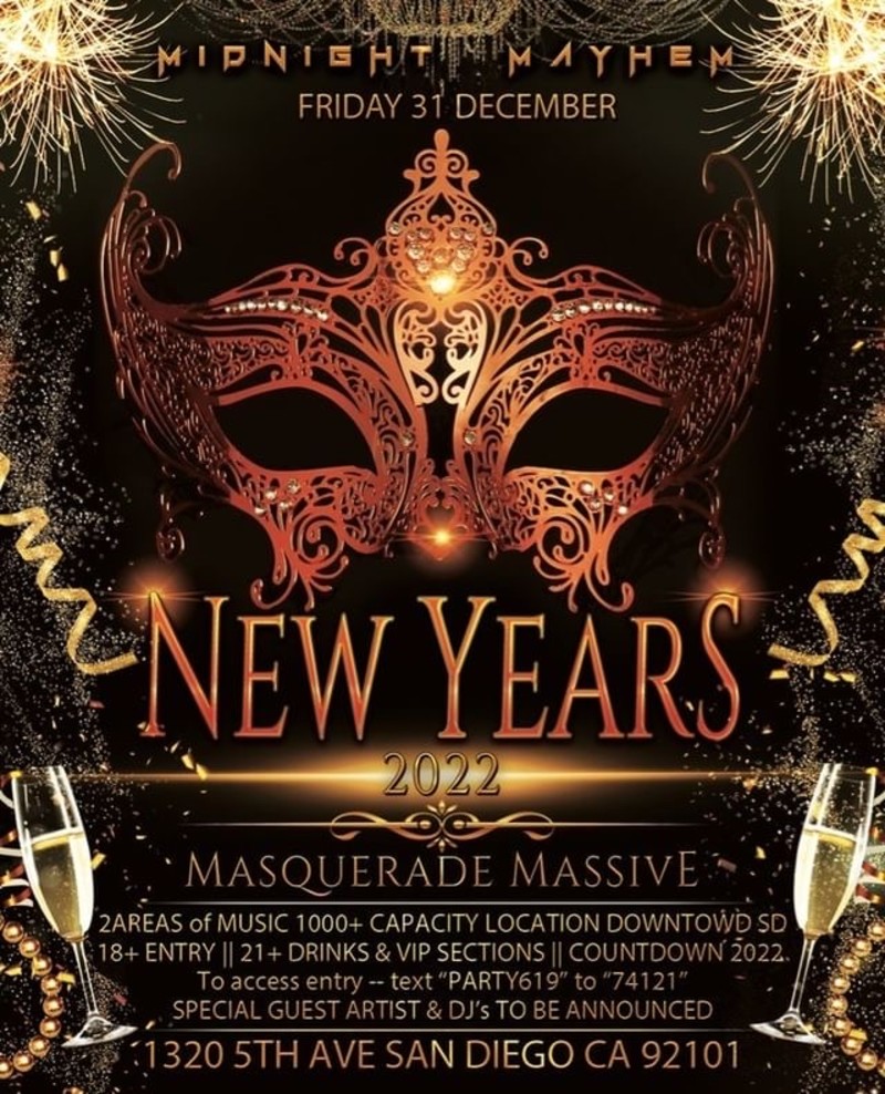 Buy tickets New Years Eve 2022 Count Down Masquerade Massive 94am