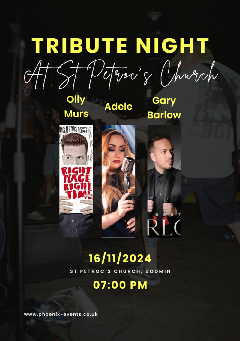 Buy tickets – Tribute to Gary Barlow, Adele & Olly Murs at St Petroc’s ...