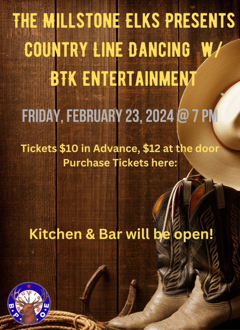 Buy tickets Country Line Dancing Millstone Elks Lodge 2613, Fri