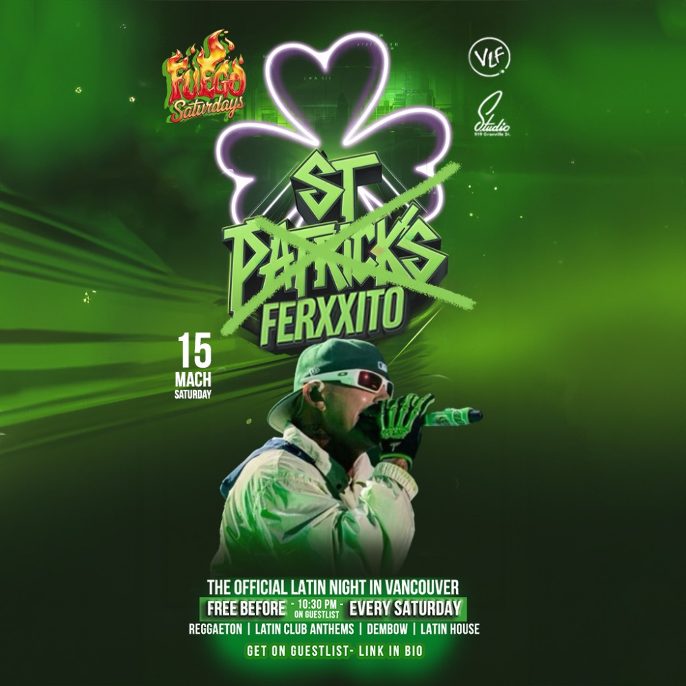 🔥 Fuego Saturdays: St. Patrick’s FERXXO Special Edition at Studio Nightclub 🔥