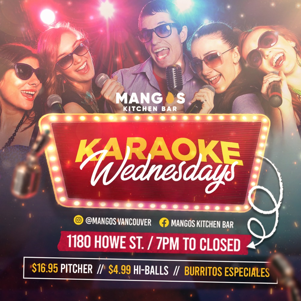 Karaoke Wednesdays at Mangos Kitchen Bar